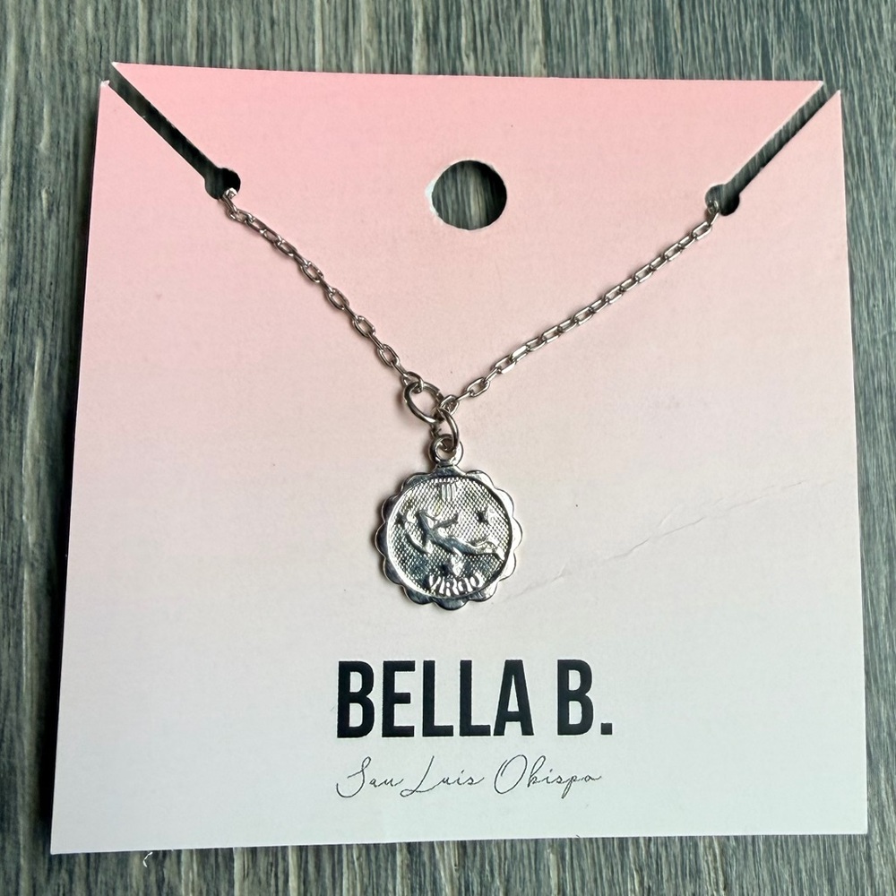 Virgo New Coin Zodiac Charm Necklace In Silver
